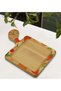Square-Shaped Natural Wood Serving and Presentation Plate with Fruit Design, Model 3 - 3
