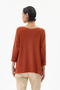 Women's Orange Gilded Italian-Patterned Soft-Textured Oversized Knit Sweater, Sizes 40–46 - 4