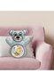 Cute Blue Teddy Bear Print Pillow - 1 - 2