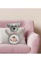 Cream-Colored Teddy Bear Print Pillow with a Cute Cow Design - 1 - 2