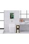 BK Home Natural Solid Wood Toilet Paper Holder and Decorative Wooden Picture Frame Set with White Frames—Set of 6