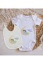 BK Kids "Sleepy Boy" Design Baby Bodysuit and Bib Gift Set - Model 1, 9–12 Months - 2