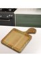 Square-Shaped Natural Wood Serving and Presentation Plate with Retro Motif Design, Model 14 - 4