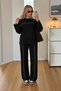 Long-Sleeved Casual Sweatsuit Set with Modal Fabric and Ribbed Sleeve Detail