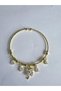 Gold-Toned Rice-Shaped YSX Clover-Patterned Charm Bracelet