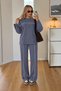 Long-Sleeved Casual Sweatsuit Set with Modal Fabric and Ribbed Sleeve Detail - 2