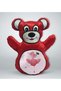 Red Teddy Bear Pillow with Flamingo Design - 1