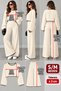 Women's Knitwear 2-Piece Set – Cropped Sweater and Wide-Leg Pants Corded Fabric Knit Set - 4