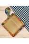 Square-Shaped Natural Wood Serving and Presentation Plate with Flower Design - 5