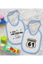 BK Kids Laz Girl and Trabzon-Inspired 2-Piece Blue Baby Bib Set - 1 - 2