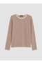Lcw Everyday Beige Crew Neck Striped Women's Bodysuit - 5