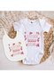 BK Kids "Auntie's Honey Lokum" Design White Baby Bodysuit and Bib Gift Set-1, Size 9-12 A - 2