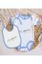 BK Kids Atatürk-Themed Blue Baby Bodysuit and Bib Gift Set-29, 3–6 Months - 2