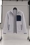 Men's Gray Fleece-Lined Jacket with 3 Pockets and Full-Length Zipper - 6