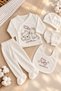 Girl Baby 5-Piece Hospital Discharge Set in a Box, Newborn Cotton, 0–3 Months, 50–56 cm - 3
