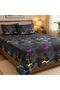 King Size Flat Bedsheet Set, 3 Pieces, 260 x 240 cm (Charcoal Black) - 4