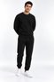 Men’s Black 3-Ply Sweatsuit Set with Crew Neck, Made of Super Soft Puff Fabric - 6