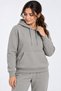 Women's Gray 3-Ply Sweatsuit Set with Hood and Kangaroo Pocket, Super Soft with Fleece-Lined Insulation - 4