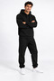 Men's Black 3-Ply Sweatsuit Set with Side Pockets, Made of Soft, Puffy Fabric - 2