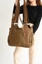 Women's Large Size Water Resistant Crinkle Fabric Crossbody Bag with Shoulder Strap - 3