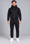 Men's, Black, Relaxed Fit, Premium Double-Face Fabric, Hooded, Soft-Textured, Zipper-Front, Modern and Stylish Men's Sweatsuit - 4