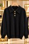 Women's plush soft bearded collar sweater
