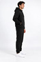 Men's Black 3-Ply Sweatsuit Set with Side Pockets, Made of Soft, Puffy Fabric - 4