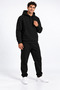 Men's Black 3-Ply Sweatsuit Set with Side Pockets, Made of Soft, Puffy Fabric - 7