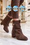 Women's Brown Suede Bohemian-Style Boots with Tassels and Beaded Details 659404 - 3
