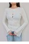 Sleeve lace ribbed knit cardigan - 5