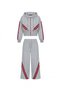 TREND SPECIAL DESIGN 2-THREAD, CORD-FREE STRIPED DETAILED HOODED WAIST-FITTED SWEATSHIRT BAGGY TRACKSUIT 2-PIECE SET