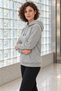 Women's Stone-Colored Hooded Sweatshirt with Kangaroo Pocket, Made from Super Soft, Fluffy 3-Ply Fabric - 2