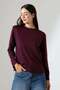 Women's Crew Neck Soft-Textured Long-Sleeve Modal Blouse - 3
