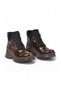 Coffee-Colored Patent Leather Women's Boots with Fleece-Lined Insulation, Cold-Resistant, Non-Slip Sole, Style 112 Z - 4