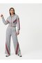 TREND SPECIAL DESIGN 2-THREAD, CORD-FREE STRIPED DETAILED HOODED WAIST-FITTED SWEATSHIRT BAGGY TRACKSUIT 2-PIECE SET