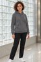 Women's Charcoal Grey Hooded Sweatshirt with Kangaroo Pocket, Made from Soft, Fluffy 3-Ply Fabric - 7