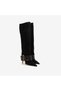 Hawen Angels Women's Genuine Suede Leather Buckled Belt 10 cm Stiletto Heel Boots 28578 - 3