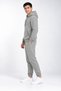 Men's Gray 3-Ply Sweatsuit Set with Hood, Made of Super Soft Puff Fabric - 3