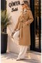 ROBIN Women's Double-Breasted, Raglan-Sleeve, Belted Classic Melton Coat - 6