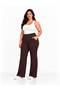 Brown High-Waisted Piped Women's Oversized Palazzo Pants - 3
