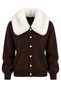 Brown Fur-Trimmed Cardigan - 2y261002