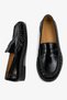 Mereol Women's Genuine Leather Loafers - Black Patent Leather - 4