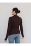 High-neck, pleated front cardigan - 4