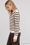 Striped Wool Blend Knit Sweater LYY0157 BONE BROWN - 4