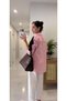 Oversized Paneled Knit Shirt with Fringe - 2