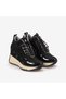 Hawen Angels Women's Thermal-Lined Genuine Leather Patent Leather 11cm Wedge Heel Athletic & Sneaker Shoes, Size 40 - 3