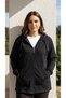 BLACK HOODED FLEECE-LINED JACKET