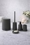 Matte Gray 5 Piece Round Bathroom Set – Bucket, Toilet Brush, Liquid Soap Dispenser - 3