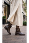 Women's Veyra Ankle Boots with Chain Detail and Thick Soles, Coffee-Brown Leather - 3