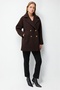 Double-Breasted Button-Front Melton Coat - 3